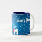 2 Couleurs Renne dans la tasse de Noël de neige (Devant droit)