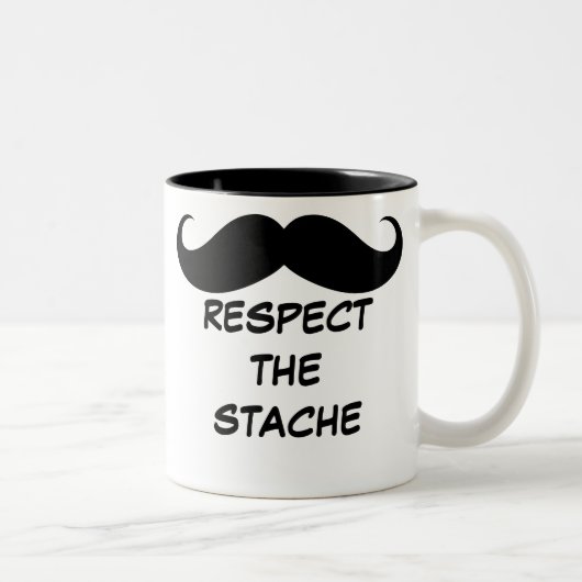 2 Couleurs Respect drôle la tasse de moustache de Stache (Droit)