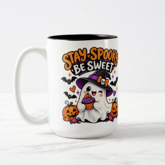 2 Couleurs Restez effrayant, soyez doux, tasse Halloween de f