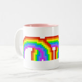 2 Couleurs Rétro tasse d'arc-en-ciel d'art de pixel (Devant gauche)