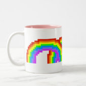 2 Couleurs Rétro tasse d'arc-en-ciel d'art de pixel (Gauche)