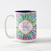 2 Couleurs Rétro tasse de monogramme teinte par cravate (Gauche)
