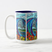 2 Couleurs Rétro tasse de vague (Gauche)