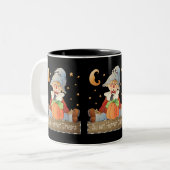 2 Couleurs Rêves de moisson Scarecrow automne tasse de café (Devant gauche)