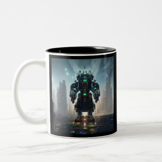 2 Couleurs Robot 4 noir tasse à deux tons (Gauche)