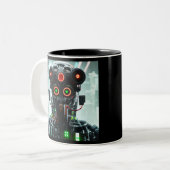 2 Couleurs Robot 5 noir tasse à deux tons (Devant gauche)