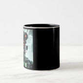 2 Couleurs Robot 5 noir tasse à deux tons (Centre)