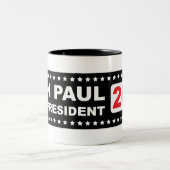 2 Couleurs Ron Paul pour le président 2012 tasse (Centre)