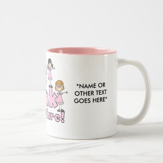 2 Couleurs Rose pour une tasse personnalisable de traitement (Droit)
