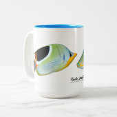 2 Couleurs Saddle Beurre et lagune Tasse de triggerfish (Devant gauche)