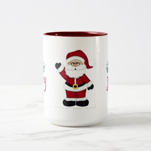 2 Couleurs Santa Design Géant Tasse à Café Oh Si Joyeux (Centre)