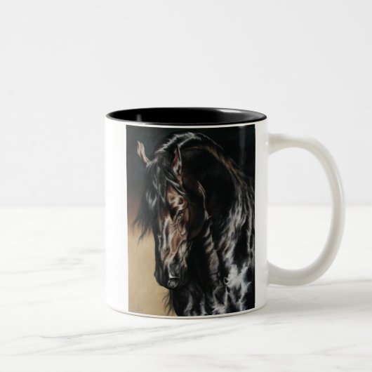 2 Couleurs Satin noir - tasse (Droit)
