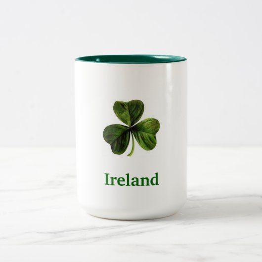 2 Couleurs Shamrock de l'Irlande - tasse de café (grande) (Centre)