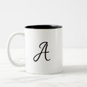 2 Couleurs simple lettre initiale monogramme logo café tasse (Gauche)