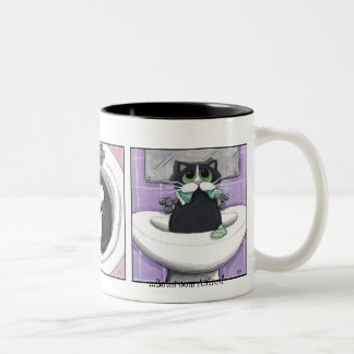 2 Couleurs Singeries #2 - tasse de salle de bains de chat
