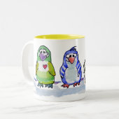 2 Couleurs Snobody vous aiment tasse de pingouin (Devant gauche)