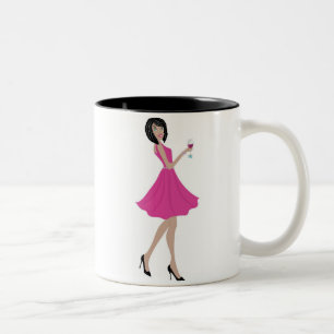 2 Couleurs Soiree sur la tasse blanche et noire de Martha's