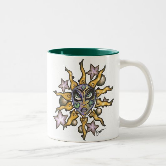 2 Couleurs Sun et tasse de turquoise de fille de lune (Droit)