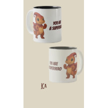 Super-héros – Tasse dinosaure mignonne avec texte 