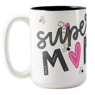 2 Couleurs Super maman Tasse de café pour l'appréciation de l