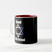 2 Couleurs Support avec la tasse de l'Israël (Devant gauche)