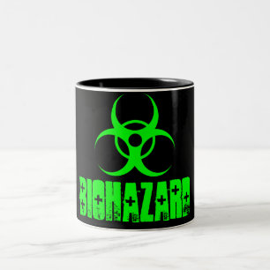 2 Couleurs Symbole de Biohazard sur la tasse de café verte