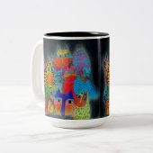 2 Couleurs Tasse - 059- Chats modernes (Devant gauche)