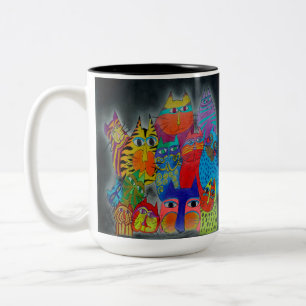 2 Couleurs Tasse - 059- Chats modernes