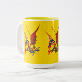 2 Couleurs Tasse - 083 - Dragon Rouge (Devant gauche)