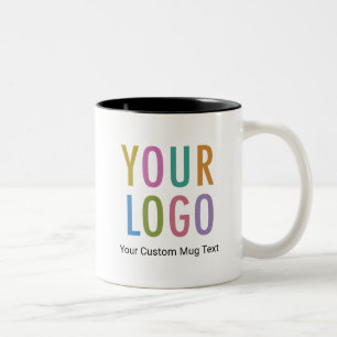 2 Couleurs Tasse 11 oz avec intérieur noir, nom de l'employé