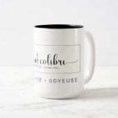 2 Couleurs Tasse 15 oz Pink Colibri (Devant droit)