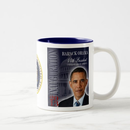 2 Couleurs Tasse 2013 commémorative d'inauguration d'Obama (Droit)