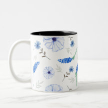 Tasse à aquarelle Fleur Bleue Sauvage