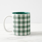 2 Couleurs Tasse à café à carreaux gingham vert rustique (Gauche)