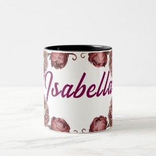 2 Couleurs Tasse à café à deux tons floral personnalisable