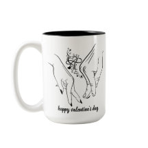 Tasse à café à deux tons heureuse Sainte-Valentin