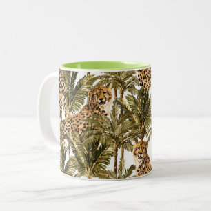 2 Couleurs Tasse à café à impression de guépard