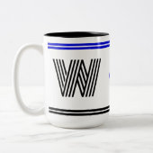 2 Couleurs Tasse à café à monogramme unique (Cadeau d'initial (Gauche)