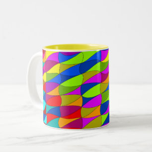 2 Couleurs Tasse à café à motif confus Flowerpower