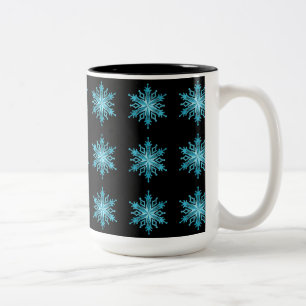 2 Couleurs Tasse à café à motif flocon de neige bleu glace et