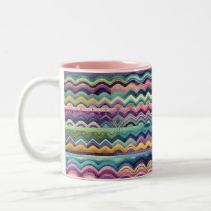 2 Couleurs Tasse à café à rayures audacieuses, Tasse à café é