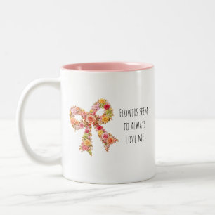 2 Couleurs Tasse à café à ruban floral Cadeau botanique mig