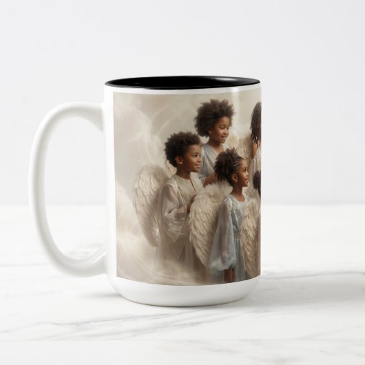 2 Couleurs Tasse à café Ange Noir (Gauche)