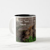 2 Couleurs Tasse à café avec chat tigré sauvage (Devant gauche)