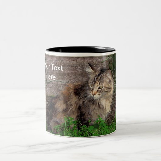 2 Couleurs Tasse à café avec chat tigré sauvage (Centre)