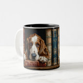 2 Couleurs Tasse à café avec chiot Treeing Walker Coonhound (Devant gauche)