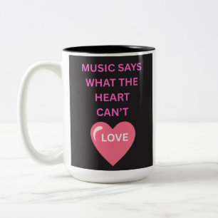 2 Couleurs Tasse à café avec citation musicale : La musique d
