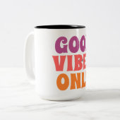 2 Couleurs Tasse à café avec de bonnes vibrations (Devant gauche)