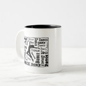 2 Couleurs Tasse à café avec design de danse dessus. Vous app (Devant gauche)