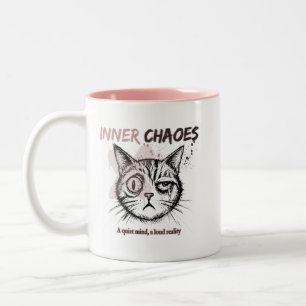 2 Couleurs Tasse à café avec illustration artistique de chat